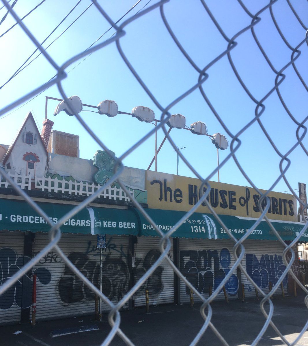Fence installed in front of House of Spirits in Echo Park